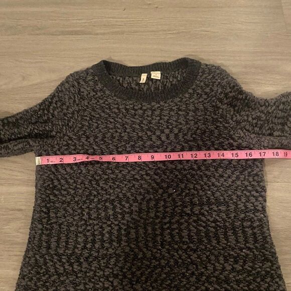 Moth Anthropologie textured knit pullover grey sweater long sleeve size small - Picture 4 of 7
